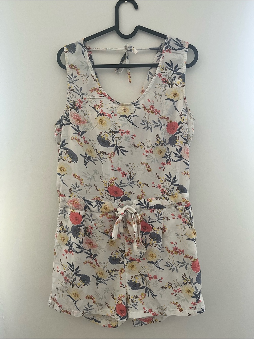 Floral Sleeveless Tie-Waist Romper